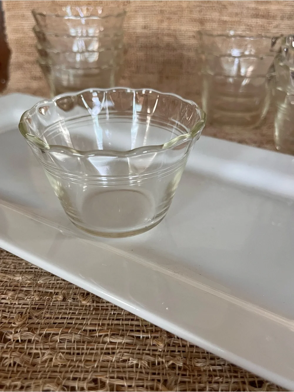 Pyrex Clear Glass Scalloped Edge Dessert Cups - Set of 11